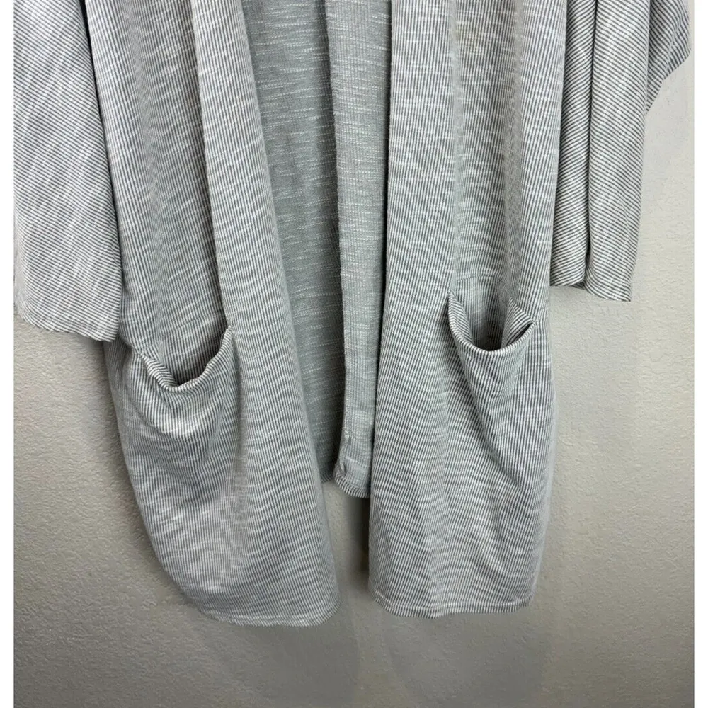 Donni Womens Antrophologie Sweater Open Front Ribbed Cardigan One Size Plus Gray Size L - Image 5