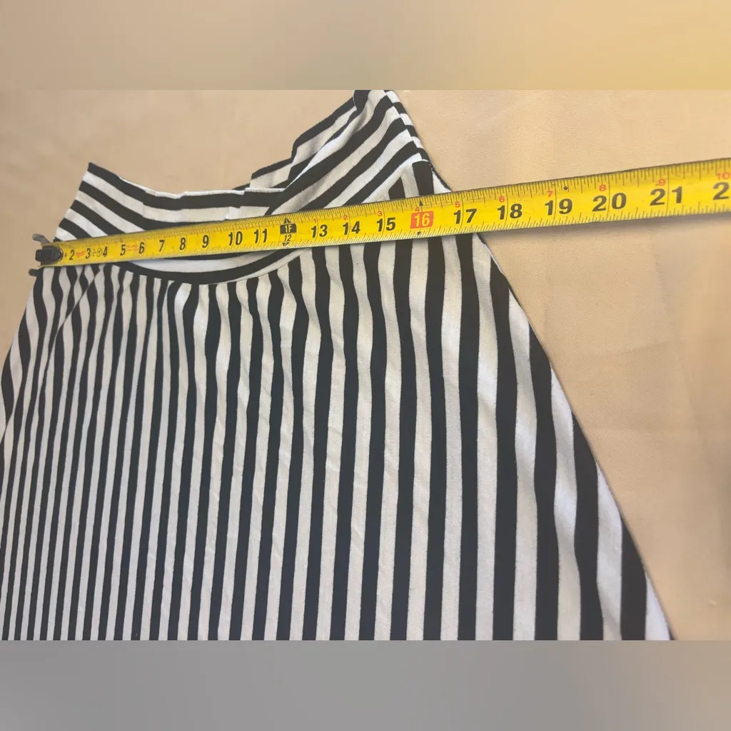 Bobeau Midi Skirt Womens Striped High Low Skirt Pull On Black White Sz 1X? READ - Image 7