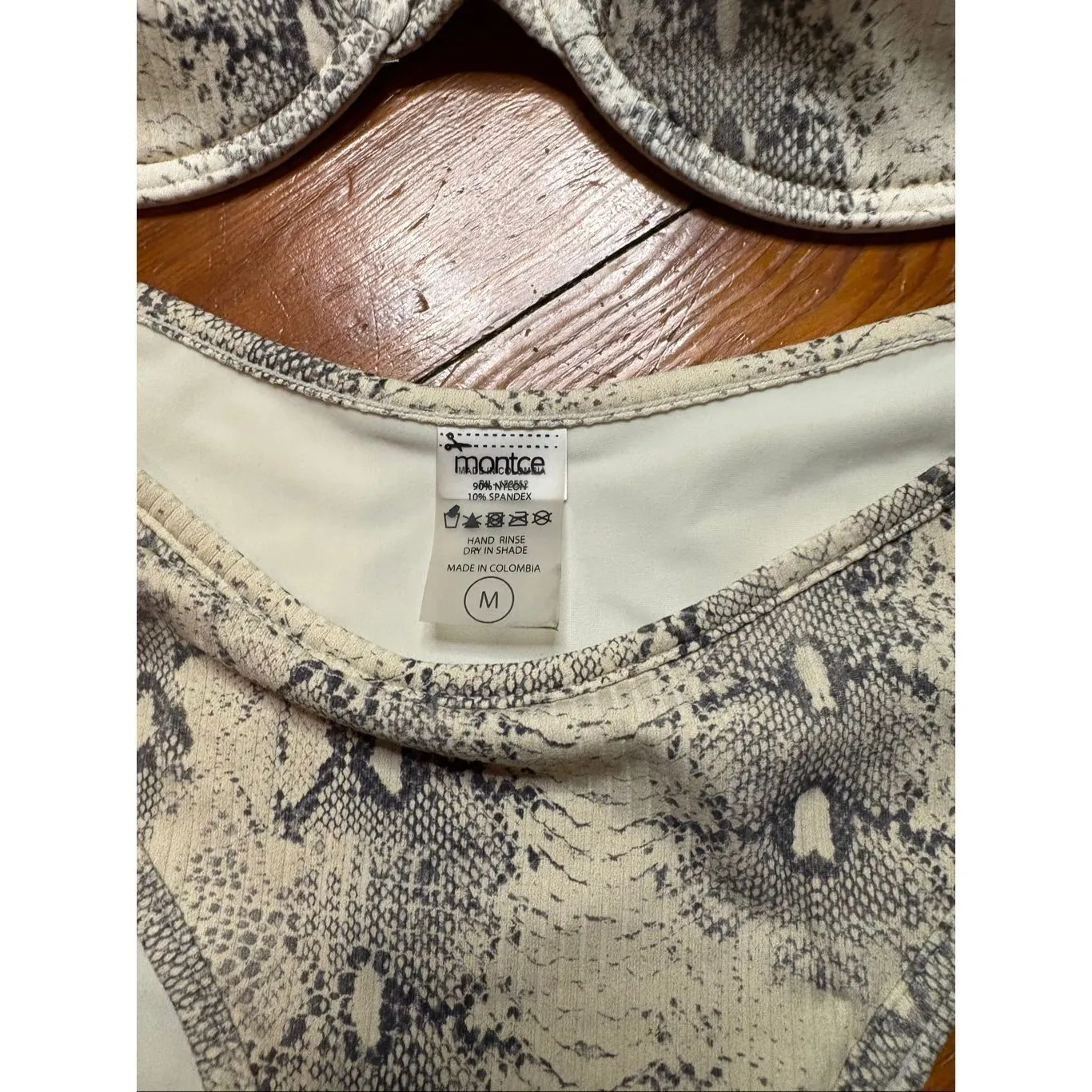 Montce Snake Rib Bikini SET Tan Size M - Image 8