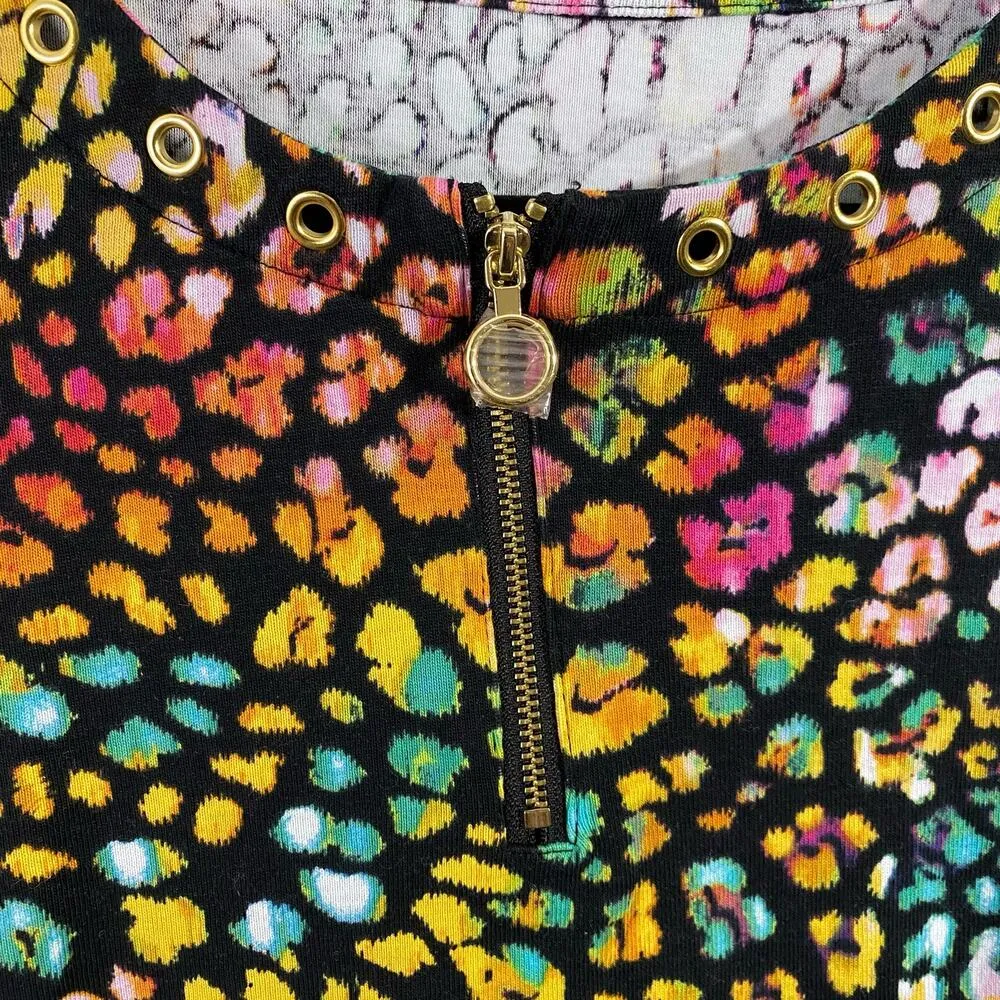 Perry Ellis Women's Multicolor Leopard Print Quarter Sleeve Top - Image 3