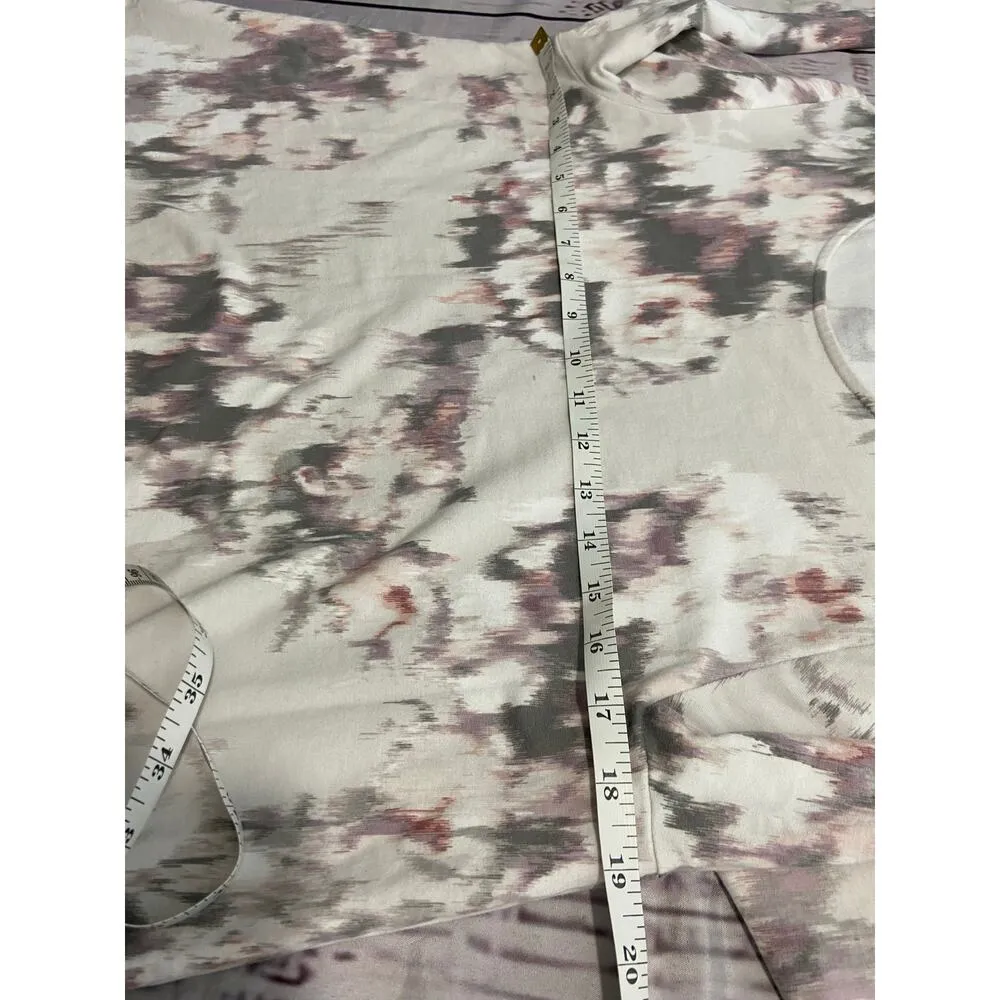 Pure Jill Sweatshirt Womens Mp Floral Watercolor Crew Neck Terry Cloth Stretch Size undefined - Image 6