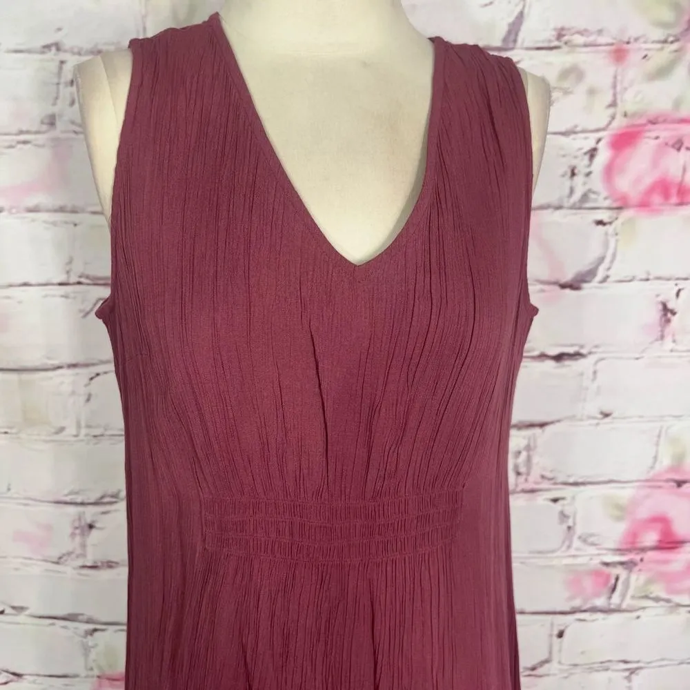 Soft surroundings mauve sleeveless crinkle textured ankle length maxi dress - Image 2