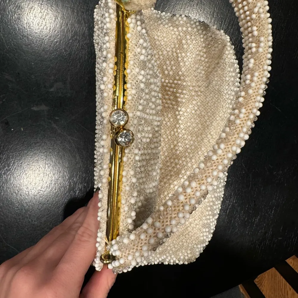 Vintage Beaded Purse with matching Set Gold - Image 10