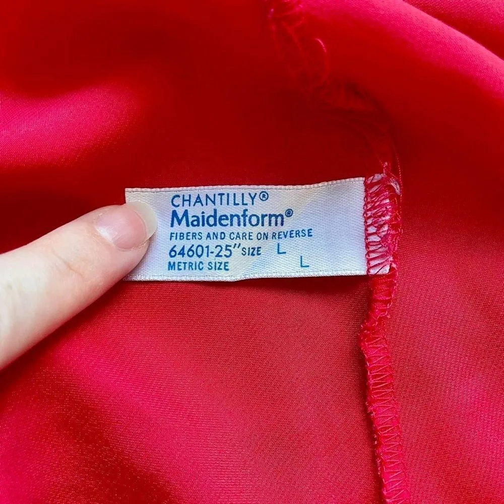 Maidenform Vintage  Red Slip Skirt L - Image 6