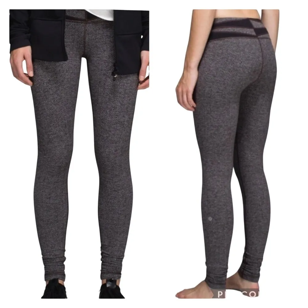 Lululemon Wunder‎ Unders Herringbone Pattern Great for Winter Size 4 Luon - Image 2