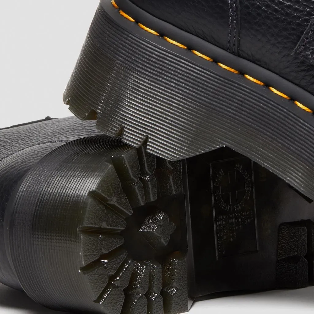 DEVON FLOWER BUCKLE LEATHER PLATFORM BOOTS Womens 11 Black - Image 7