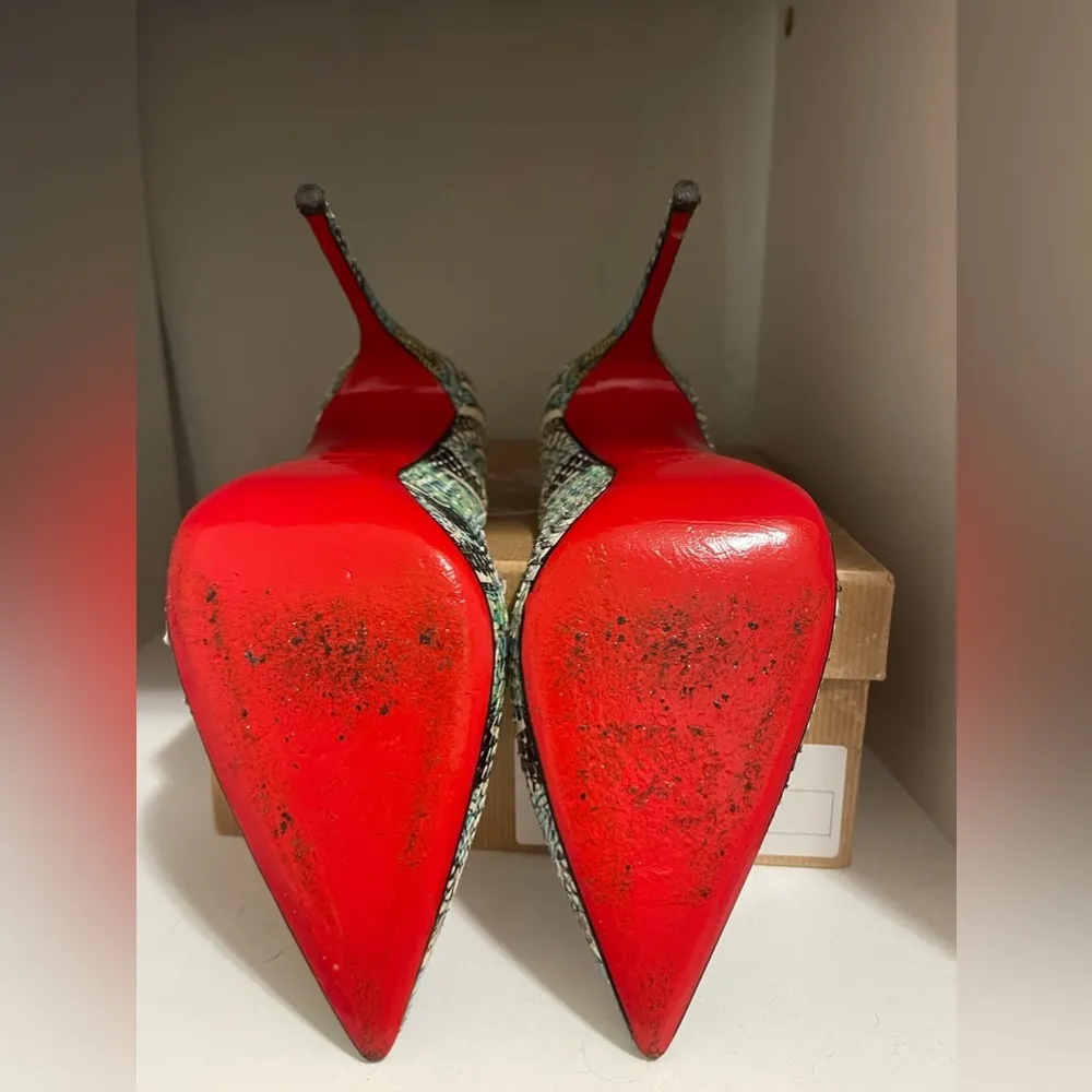 Christian Louboutin Python Heels Womens 8.5 Designer Luxury High Stiletto Pumps - Image 5