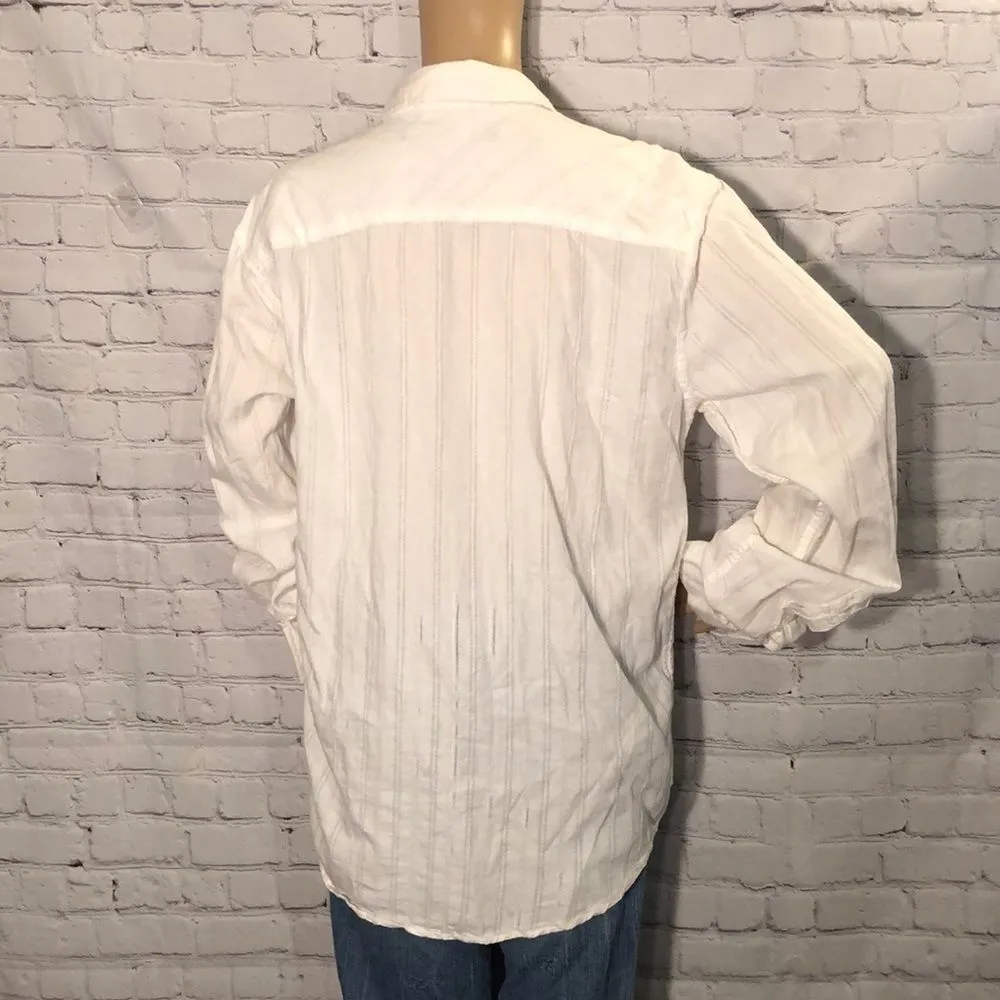 Carbon Classic Fit Button Down White Blous… Size M - Image 6