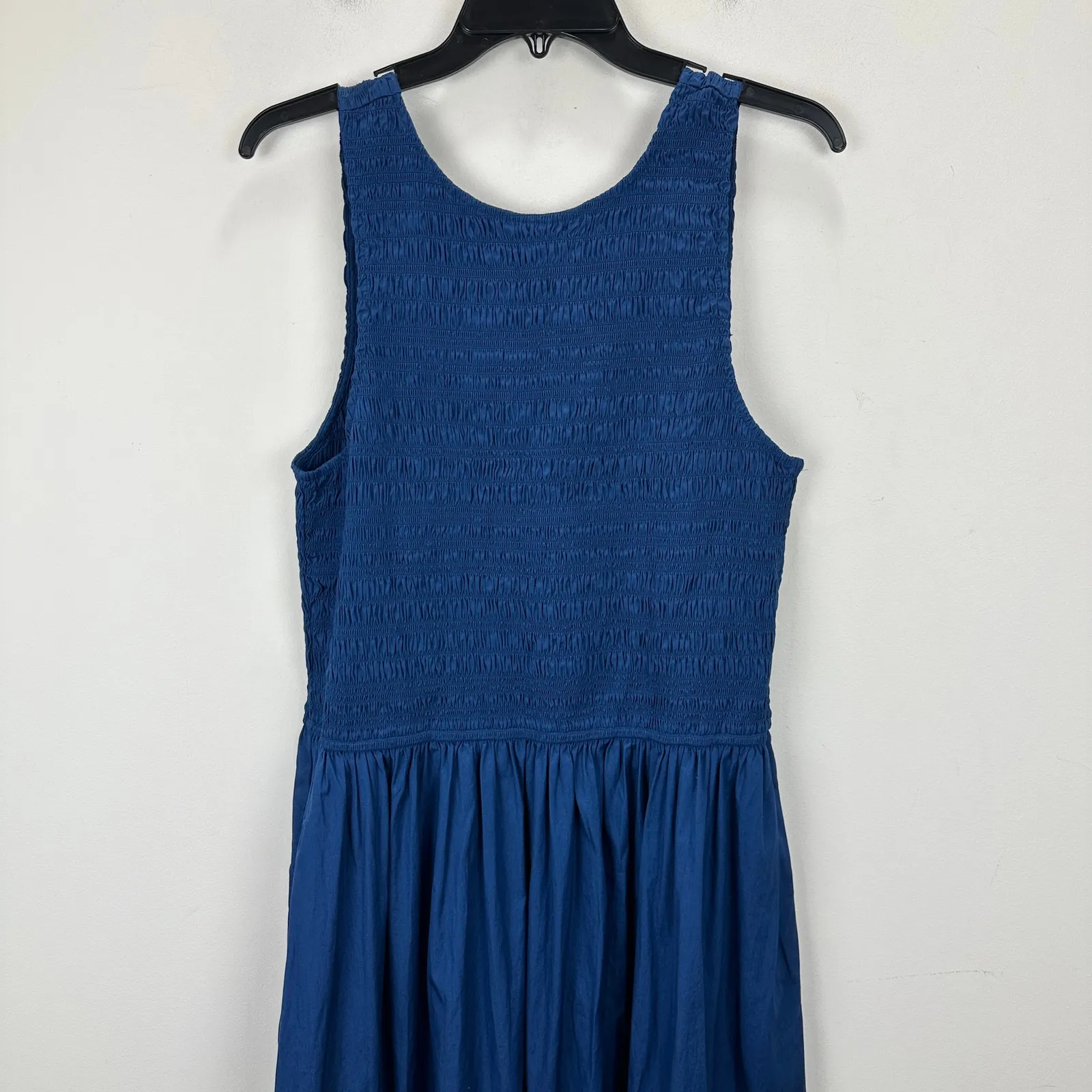 Madewell The Melody Scoopback Smocked Midi Dress Blue Moon A Line XL NWT - Image 12