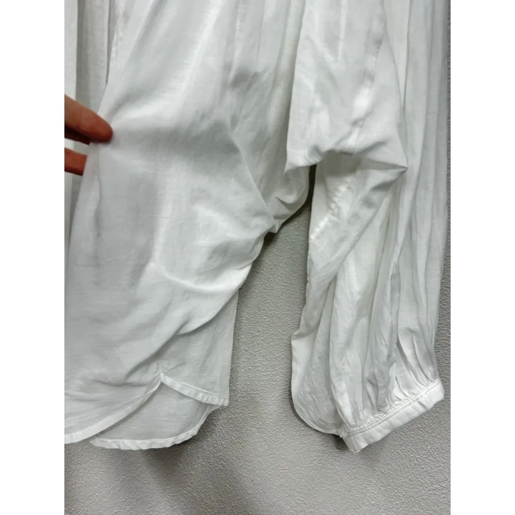 Madewell Balloon Sleeve Shirt Top Women’s Size XL White Crewneck Button Up - Image 10