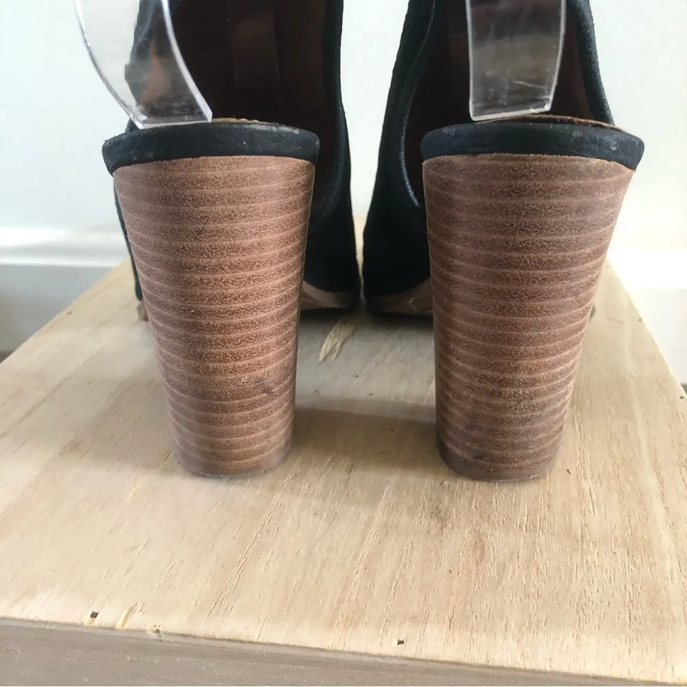 Lucky Brand Lisza Black Leather Open Toe Heeled Booties 8 - Image 5