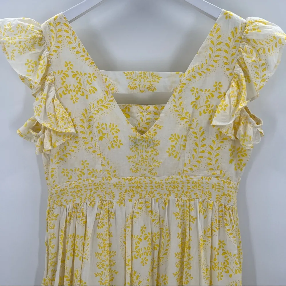 Monsoon  and Beyond Sofia Dress Yellow Floral Sleeveless Midi Dress Women’s Large - Image 9