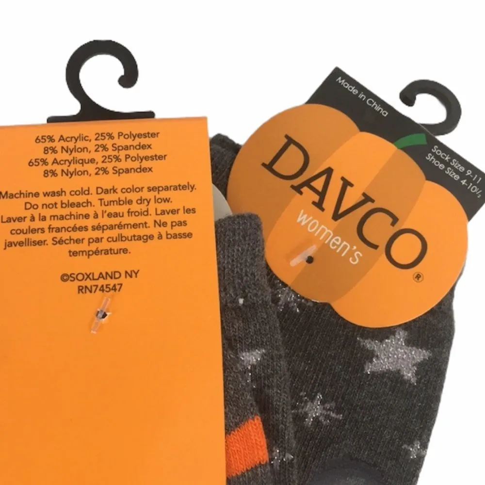 Davco Cat, Moon and Stars Striped Socks, Gray - Image 4