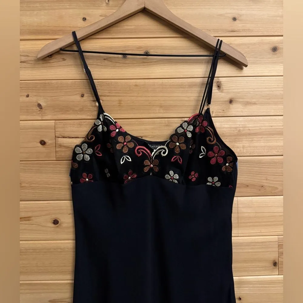 Malizia La Perla Size Small Silk Mesh Floral Bodice Intimates Slip Night Gown - Image 2