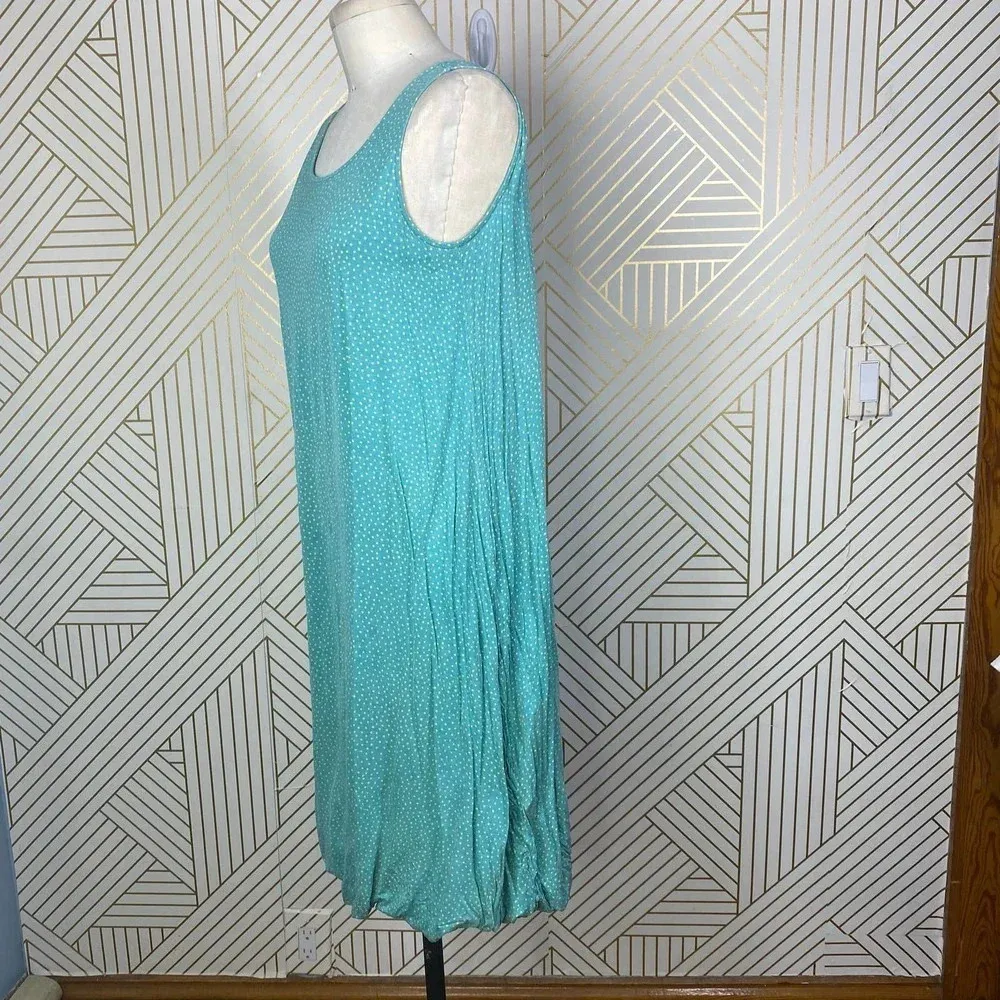 Marimekko Kissi‎ Sleeveless Polka Dot Tank Dress Turquoise Size US Small Green - Image 7