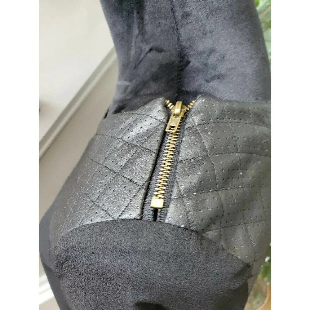 Boutique C. Lace Solid Black Polyester Scoop Neck Long Sleeve Casual Top Size S - Image 6