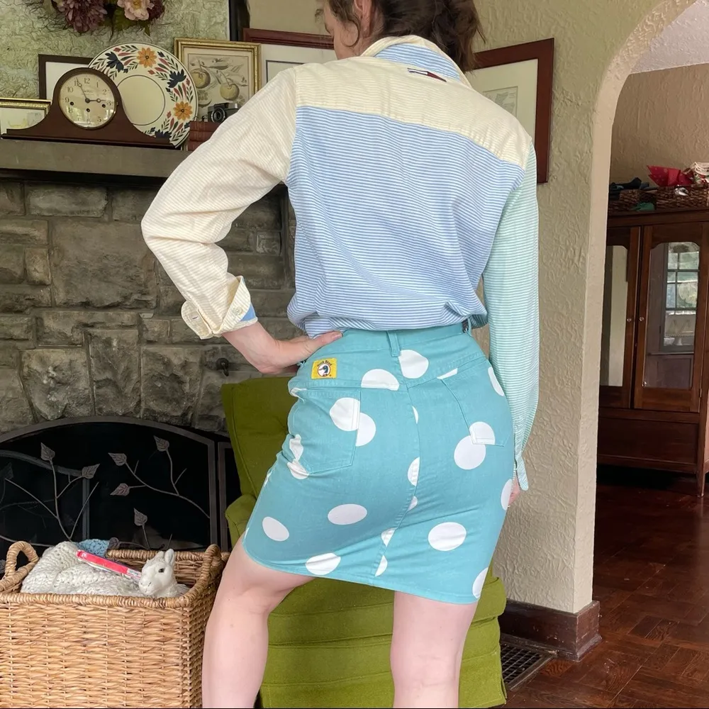 Deadstock Vintage Duck Head Polka Dot pencil skirt - Image 2