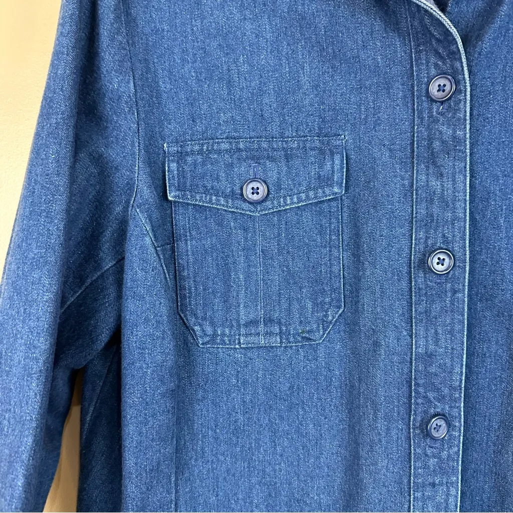 Talbots Denim Shacket Chore Shirt Jacket Large - Image 3