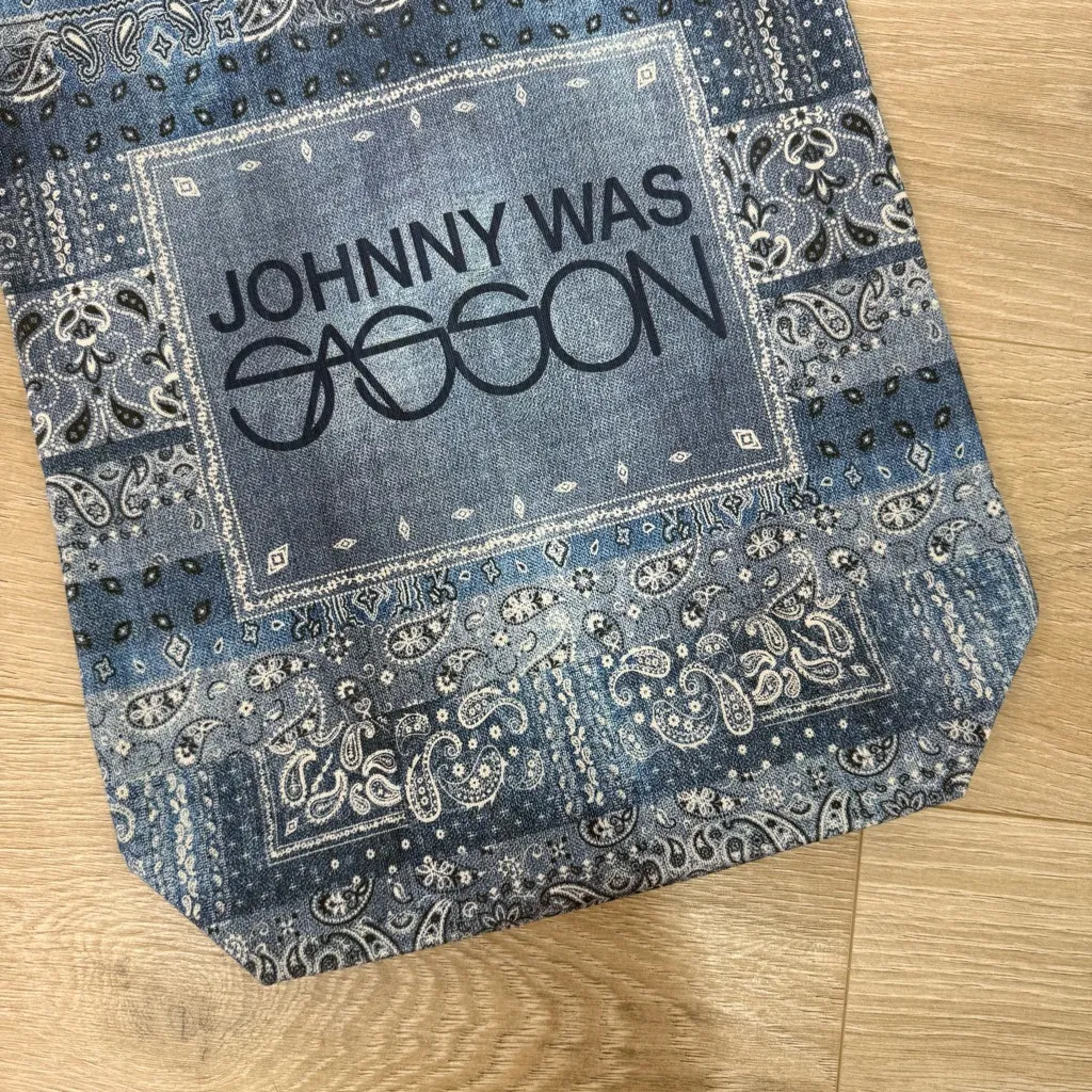 Johnny Was Sasson Denim Canvas Patchwork Tote Bag - Image 5