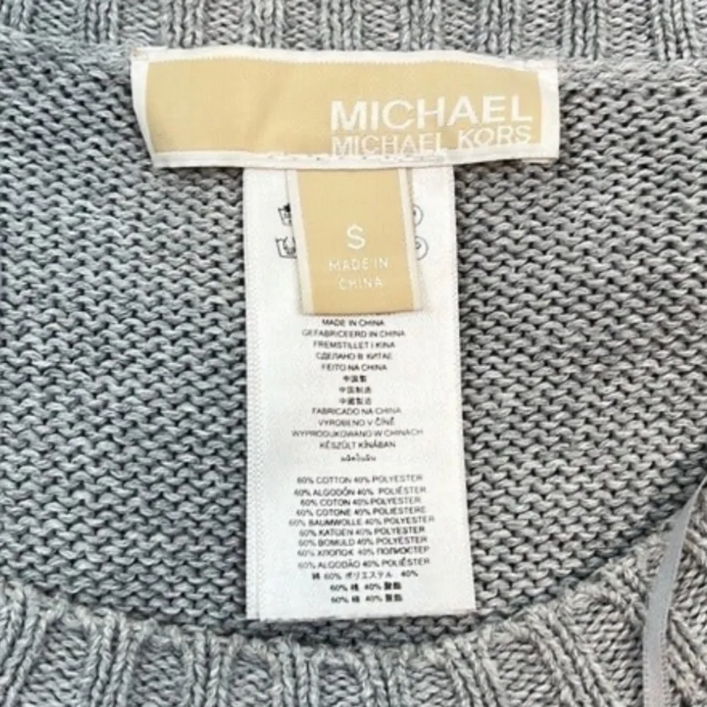 MICHAEL Michael Kors Grey Knit Pullover Sweater Size S - Image 5