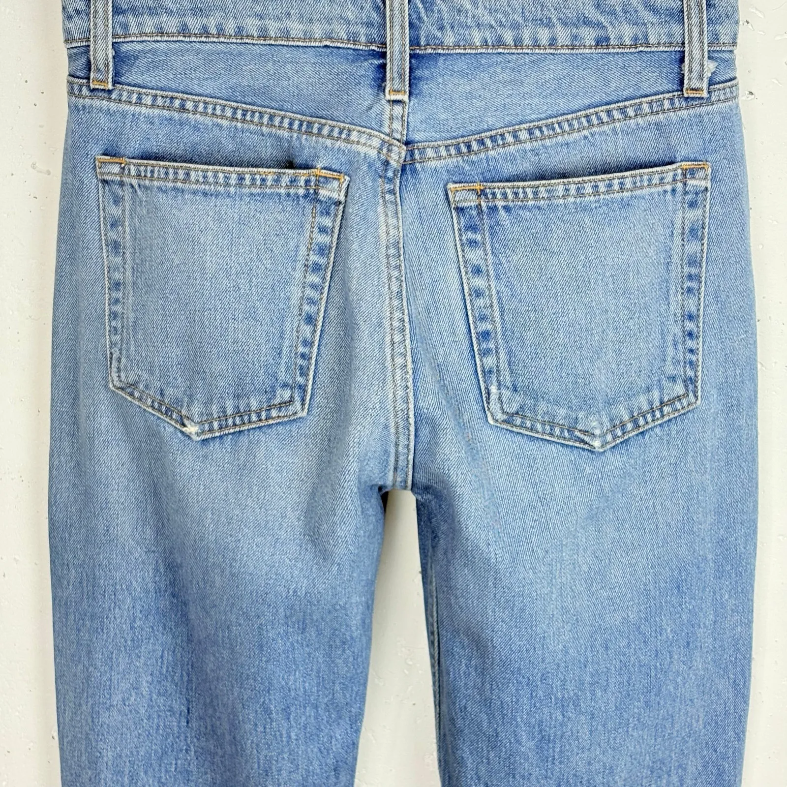 Reformation Womens Straight & Long Denim Jeans Aegean Wash Button Fly Size 26 - Image 11