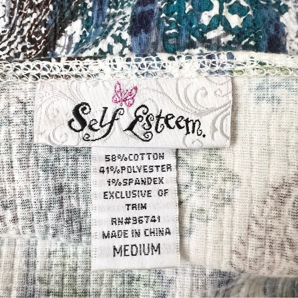 Self Esteem Bohemian Paisley Print Crochet Detail Halter Top Size Medium - Image 6