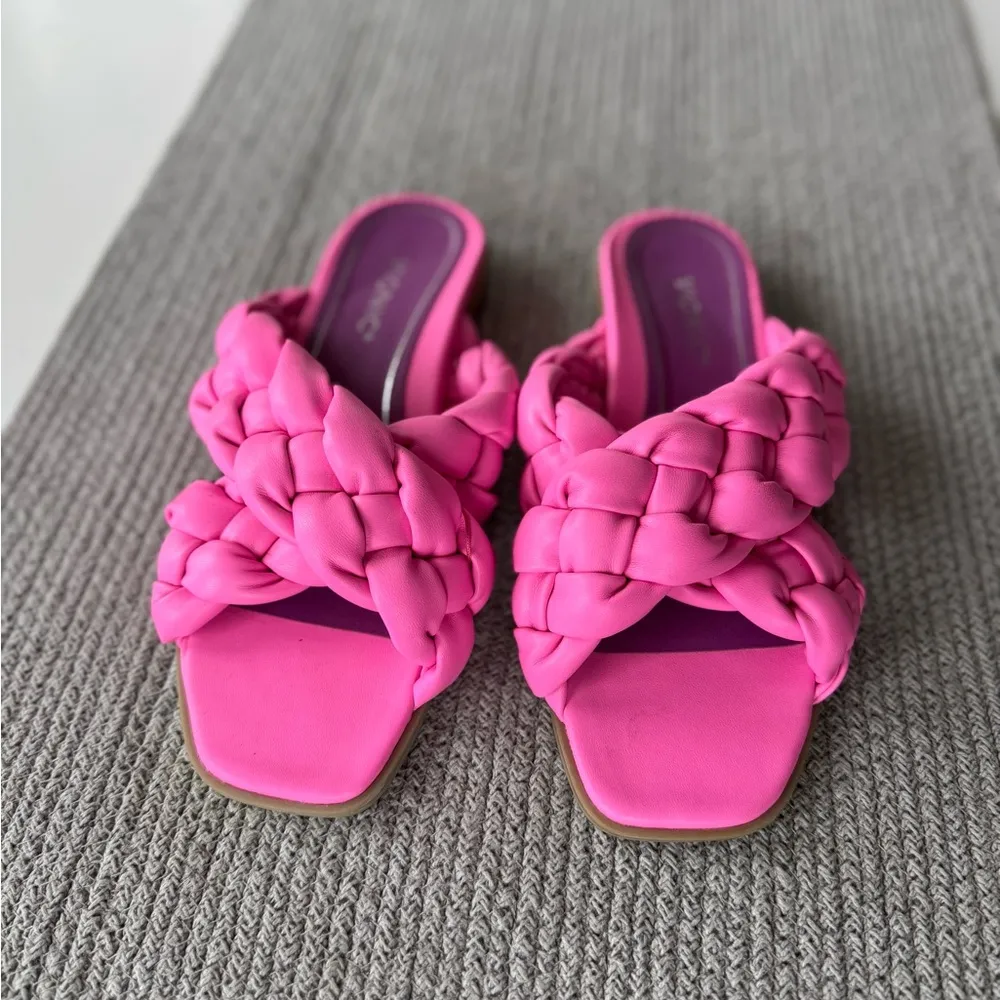 VIONIC Kalina Hot Pink Fuschia Puffy Braided Arch Support Sandals Size 8 NWOT - Image 2