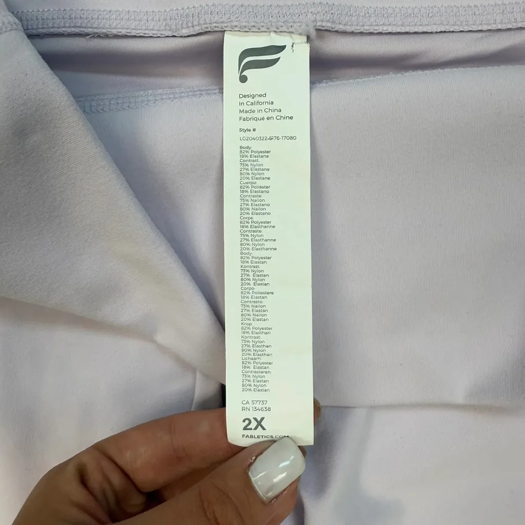 Fabletics Pure Luxe Light Pink 7/8 Leggings - Size 2X - Image 5