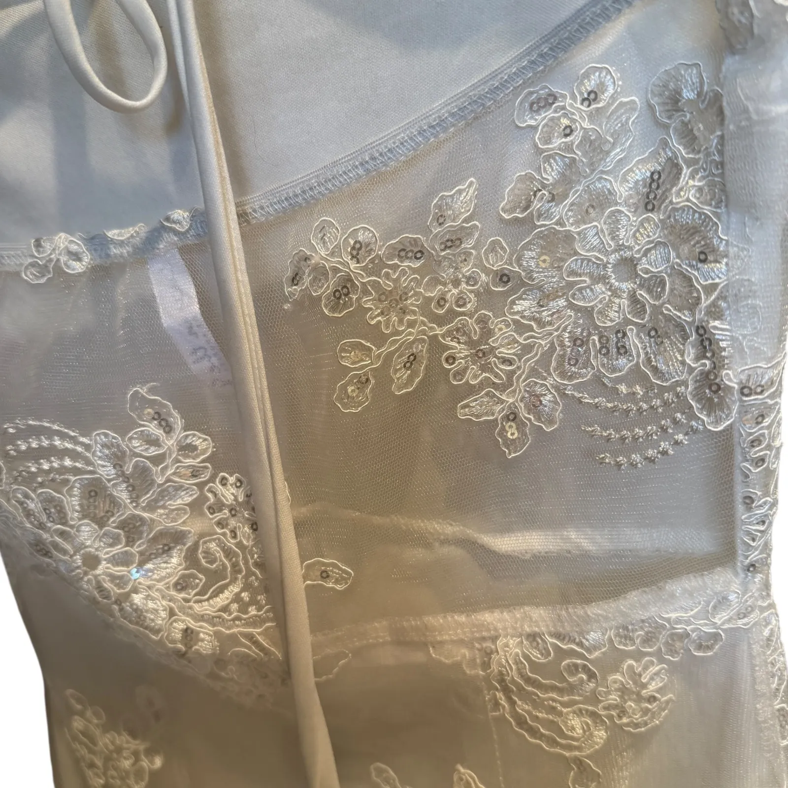 Lucy in the Sky White Lace Mini Dress Halter Sleeveless‎ Party Dress S - Image 9