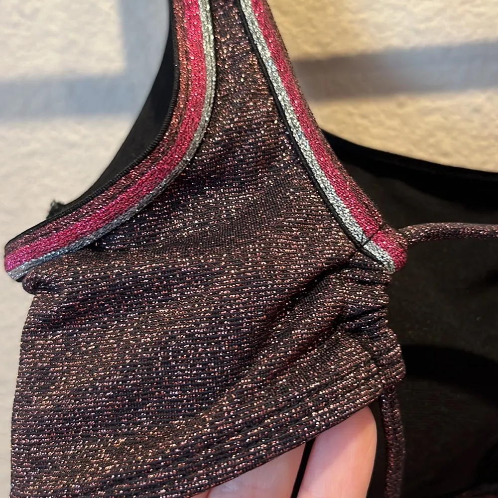 New Xhilaration Black Pink Sparkly Sparkle Bikini Top Rave Top Club top - Image 5