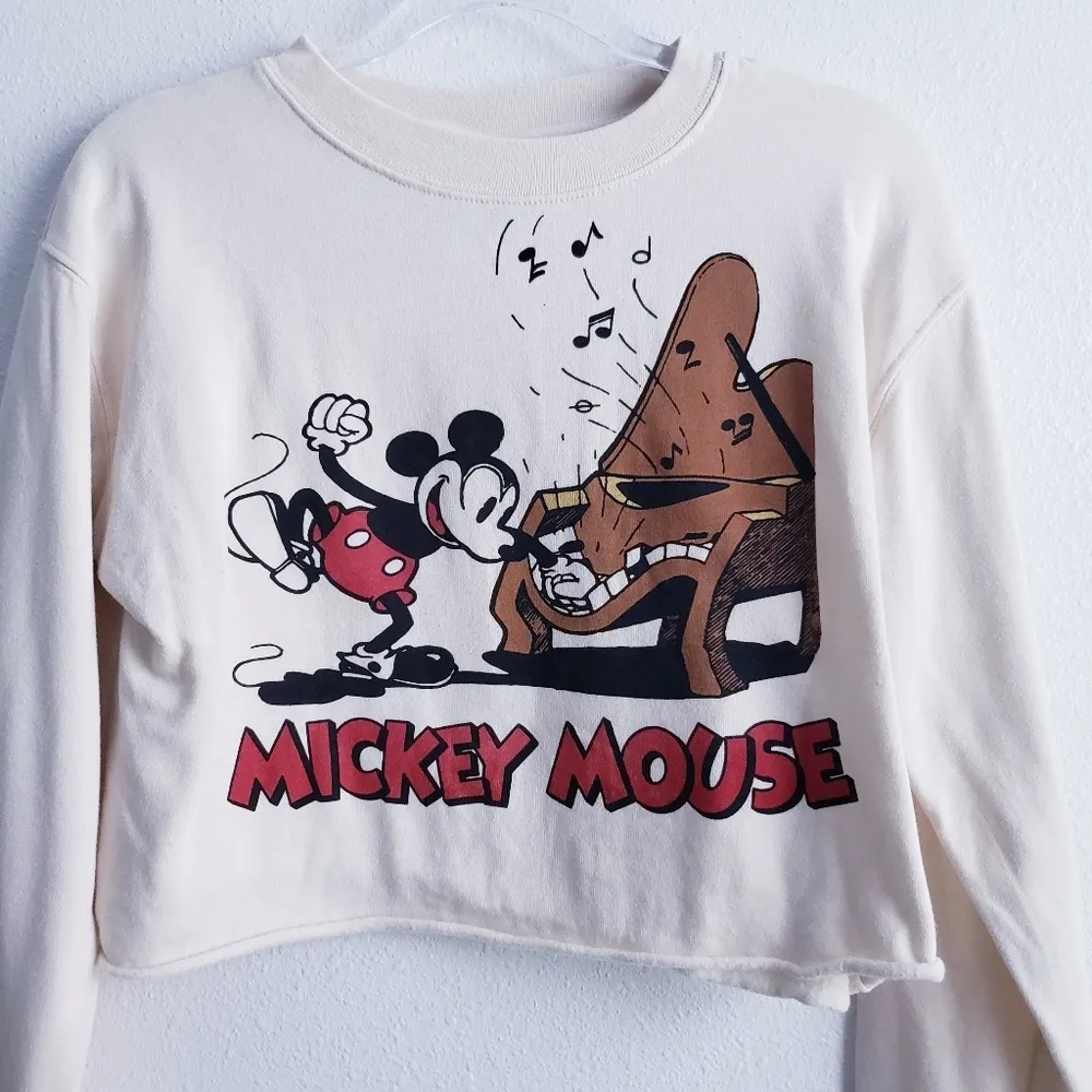 Disney Mickey Mouse Piano Cropped Sweater - Image 2