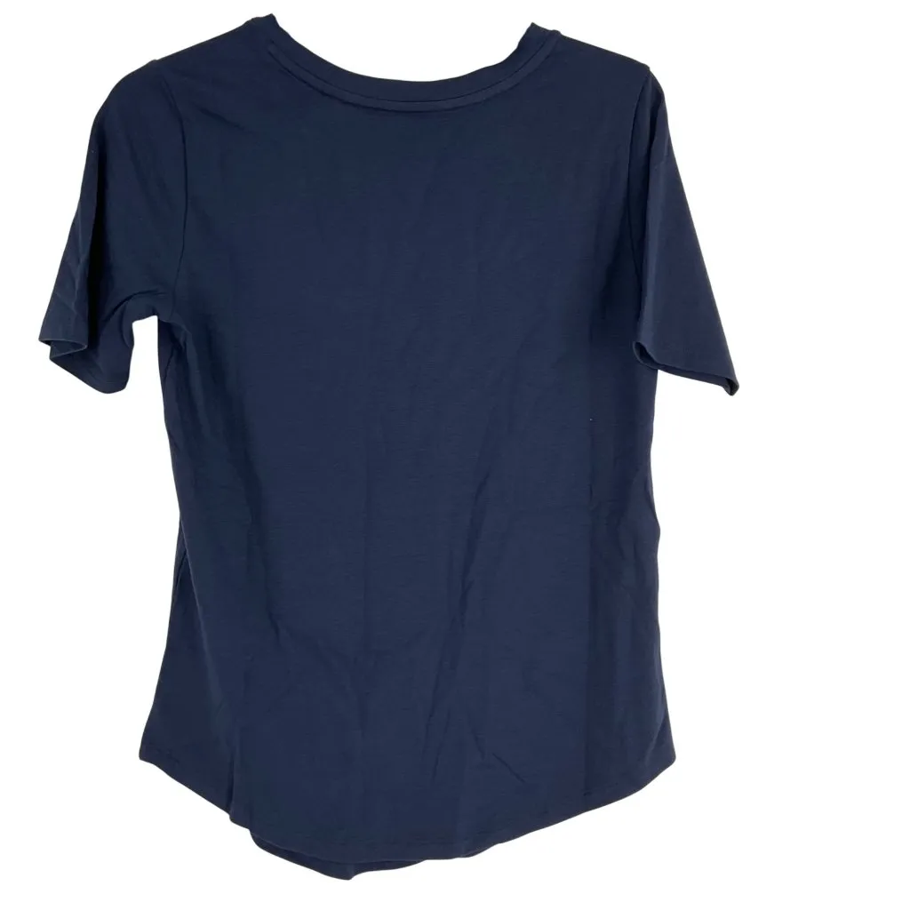 Universal Standard Blue Short Sleeve Crew Neck Tee 4XS 0 Cotton Casual Shirt top - Image 4