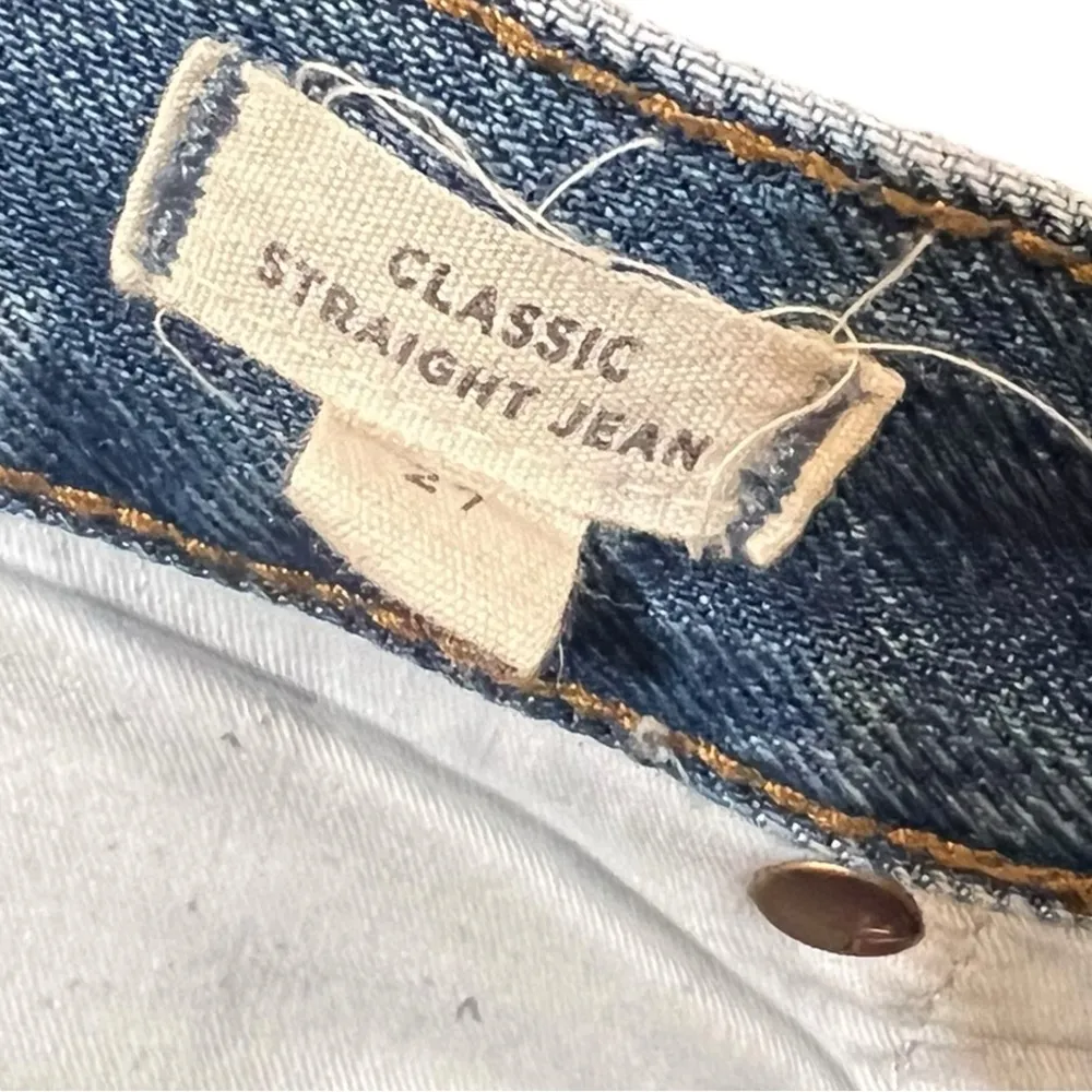 Madewell Classic Straight Distressed Jeans Size 27 - Image 13