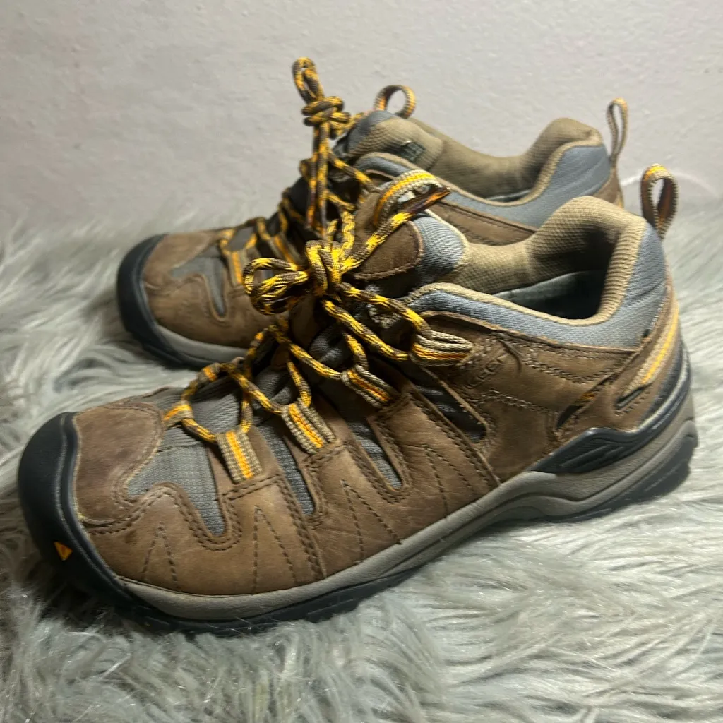 Keen Targhee Leather Trail Hiking Boots Women’ Outdoor Brown Black Shoes Size 9 - Image 4
