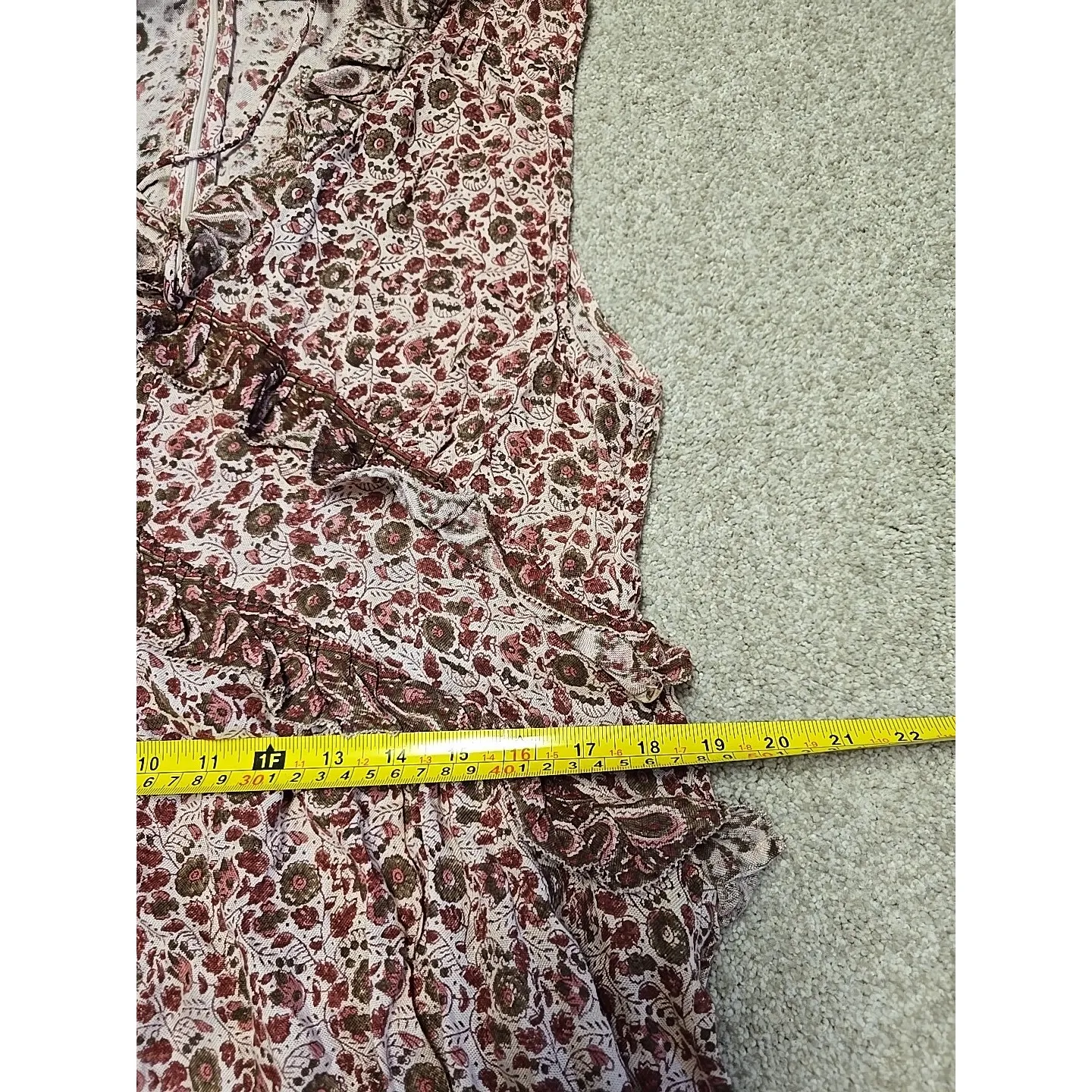 Faherty Women's Bonita Floral Printed Boho Neutral Midi Dress‎ Sz XL - Image 8