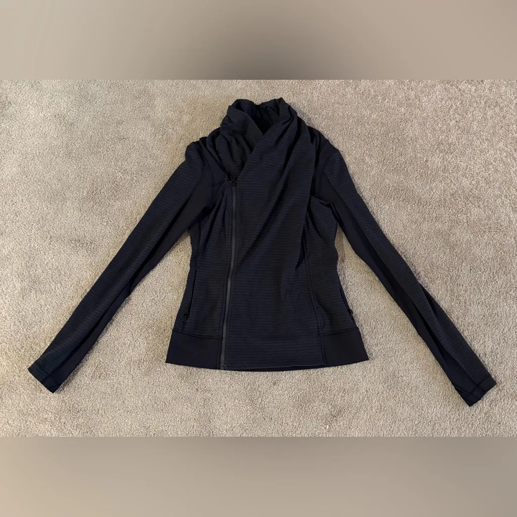2015 Lululemon Bhakti Yoga Jacket Black Dark Slate Luon Luxtreme Size 8 - Image 8
