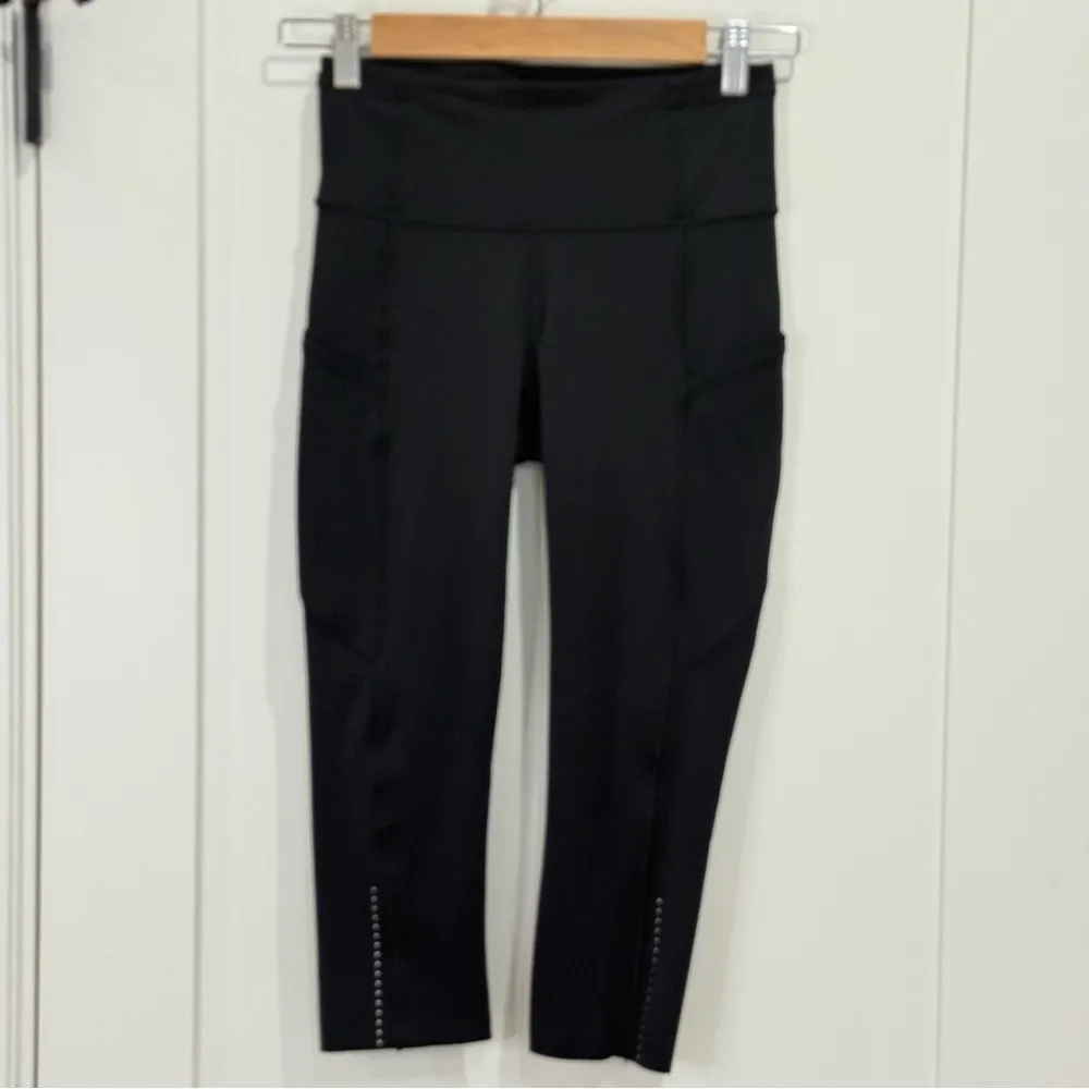 Lululemon Fast & Free Crop II Leggings Nulux 19" High Waisted Pockets Black 4 - Image 6