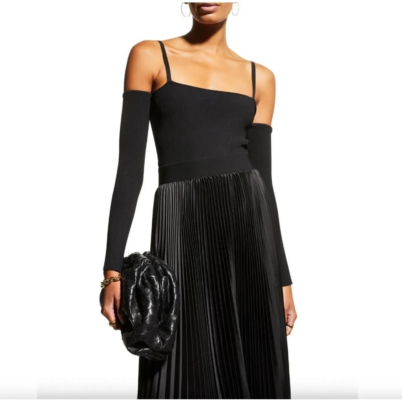 New! Alice + Olivia EVIA TANK WITH ARM‎ WARMERS Black Sz Medium $330 - Image 4