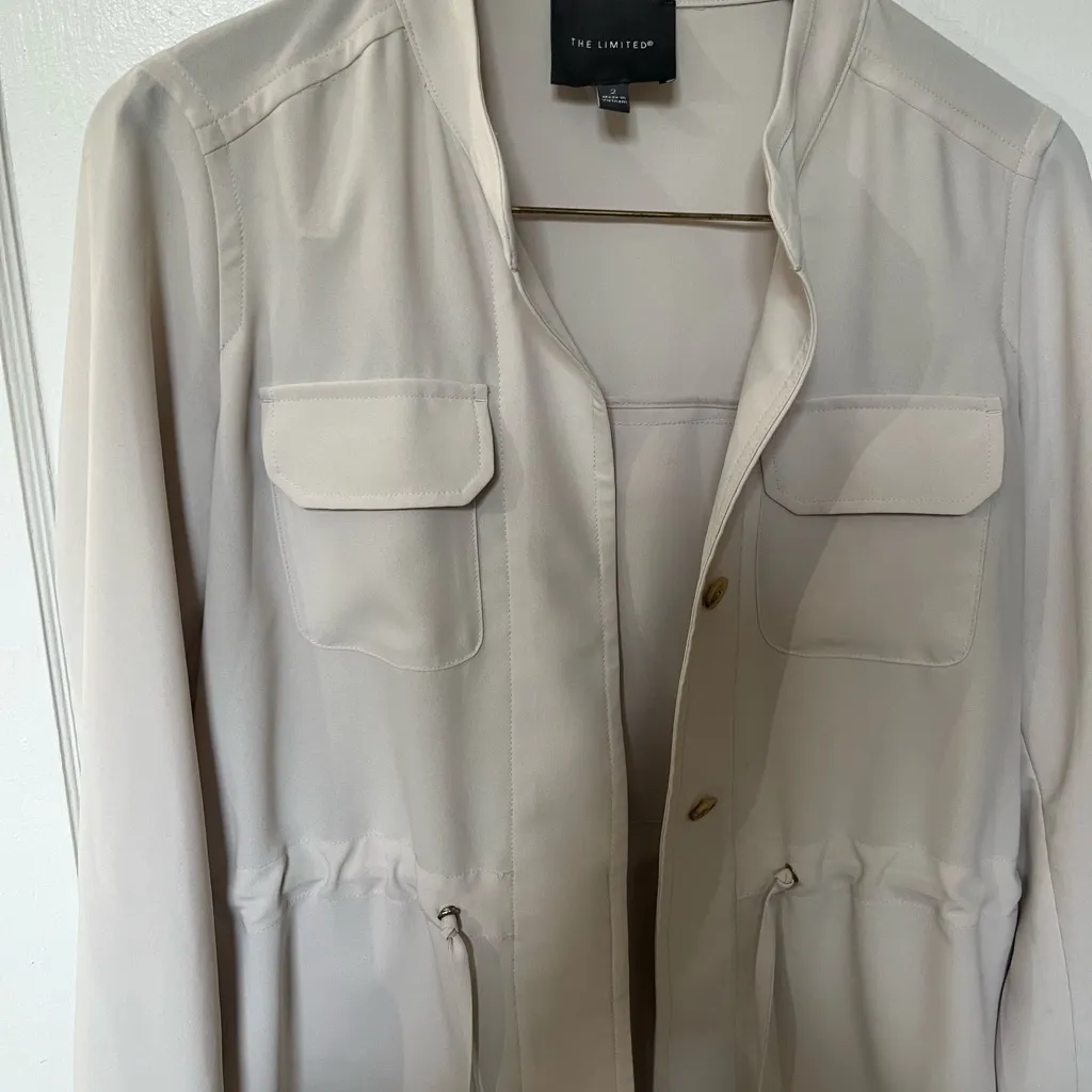The Limited  Cream Utility Jacket with Drawstring Waist - Image 2