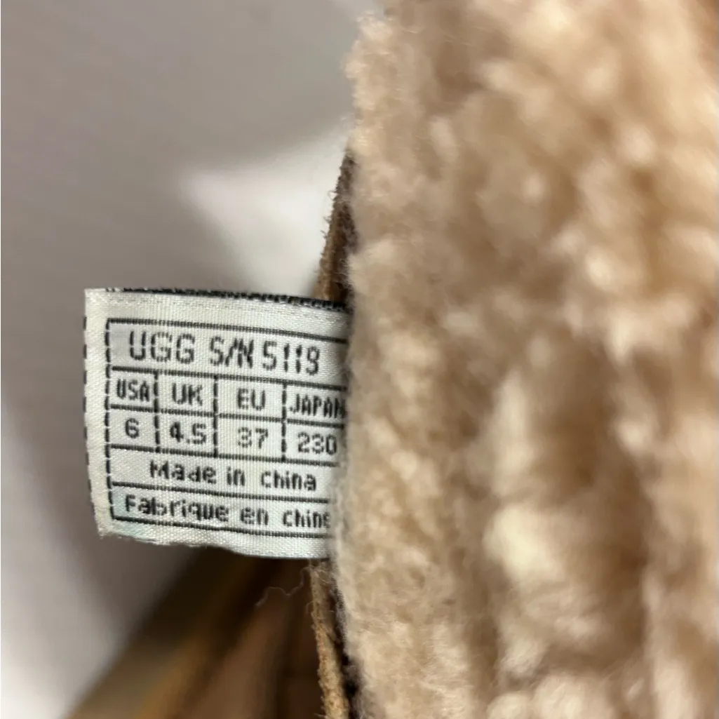 UGG S/N 5119 brown leather skeepskin lined tall boots women size 6 - Image 10