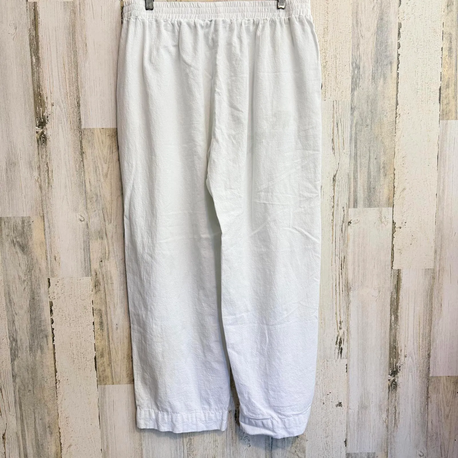 Noracora Women's 3XL White Casual Elastic Waist Pants Lightweight Beach Floral Size undefined - Image 12