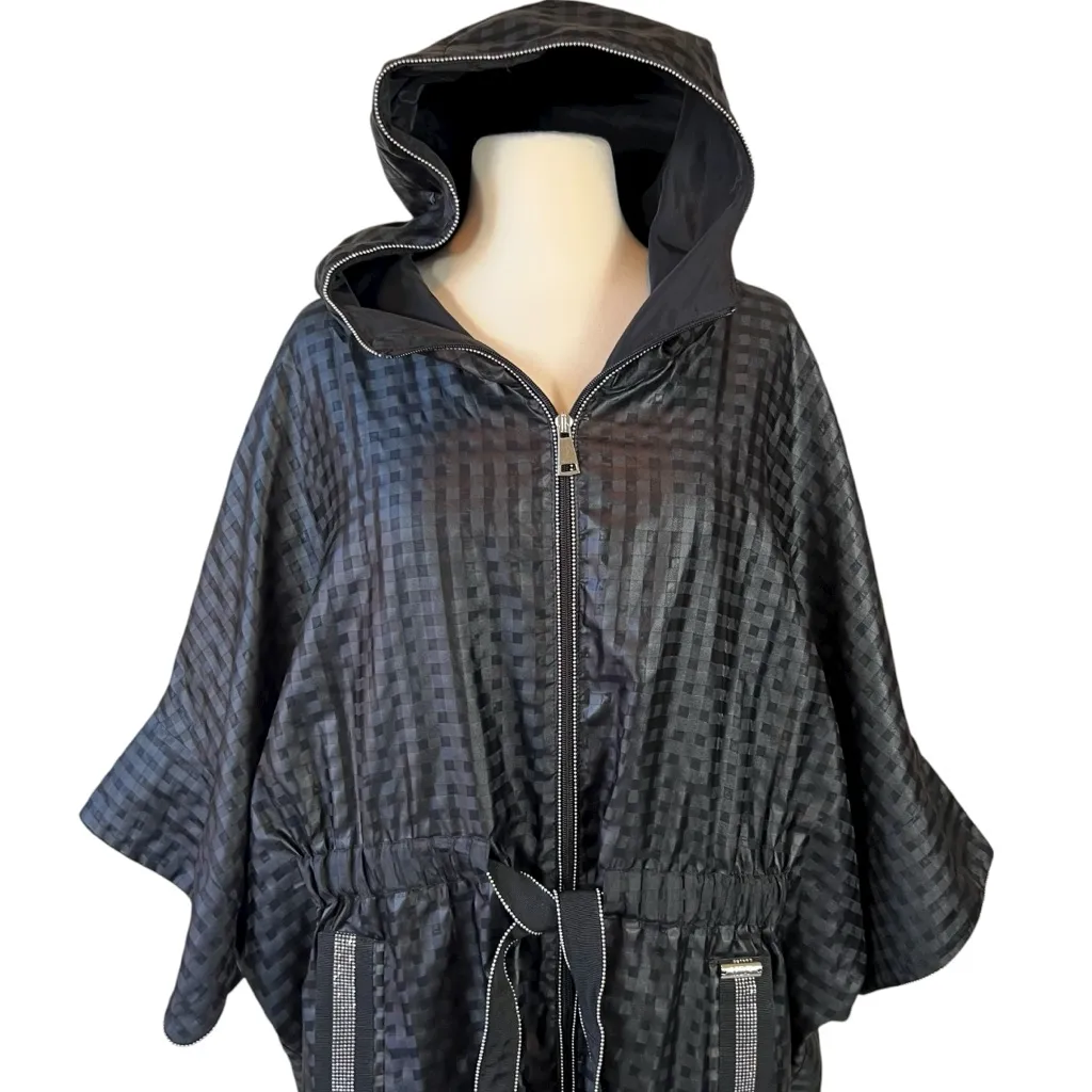 MDF Marco Del Forte Hooded Rain Cloak Black Size XXL - Image 4