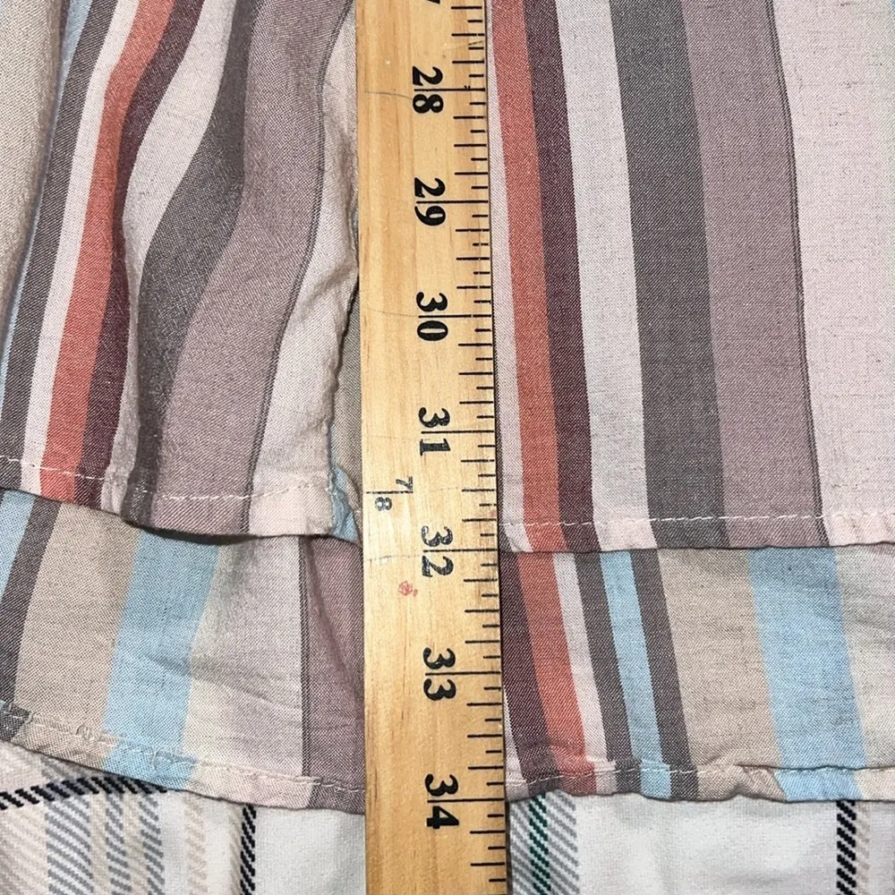 KNOX ROSE size XS pullover dress square neck striped 3/4 sleeve casual boho feel - Image 3