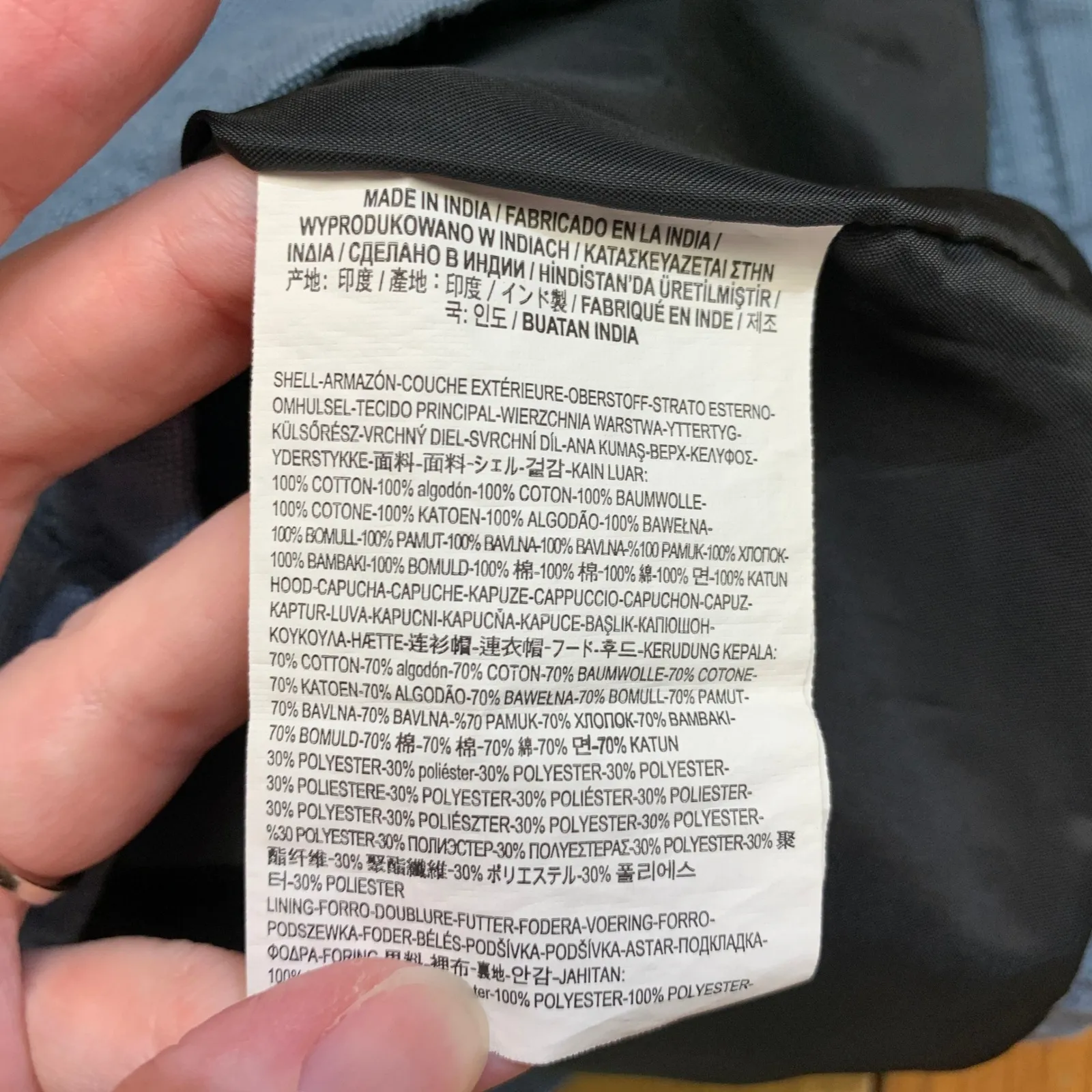 Vans Hooded Tripp Jacket Blue Black Womens Size XL Snap Front Embroidered Logo - Image 8