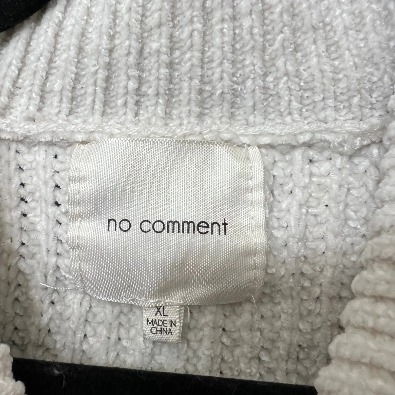 No Comment Womens Pullover Knit Sweater XL‎ Black White Striped Quarter Zip - Image 4