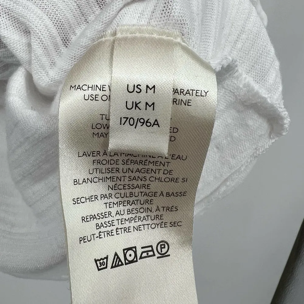 Free People Natasha Tee Womens white Top Puff Ruched Sleeve long sleeve medium - Image 8