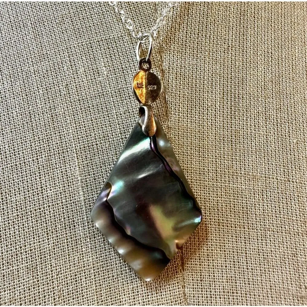 Lucas Lameth Sterling silver Abalone Pendant Necklace - Image 4