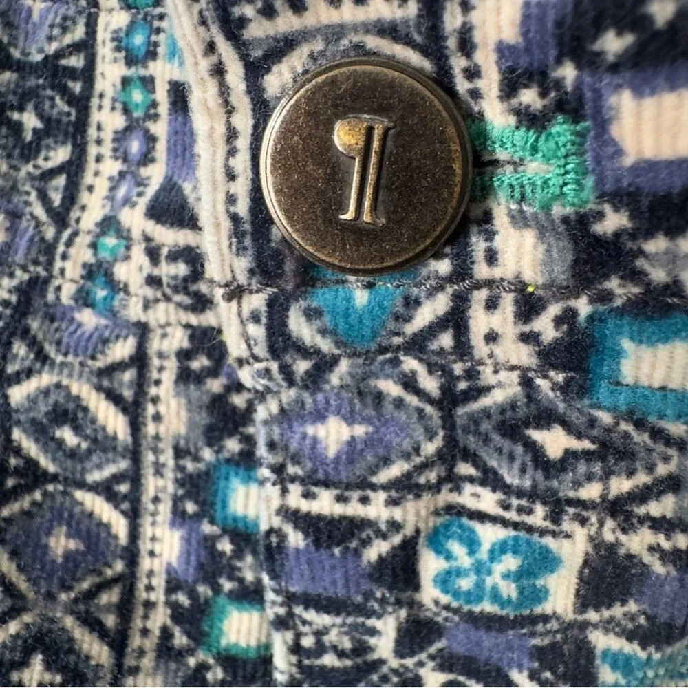 Pilcro and the Letterpress Anthropologie Blue Patterned Patchwork Corduroy Pants - Image 8