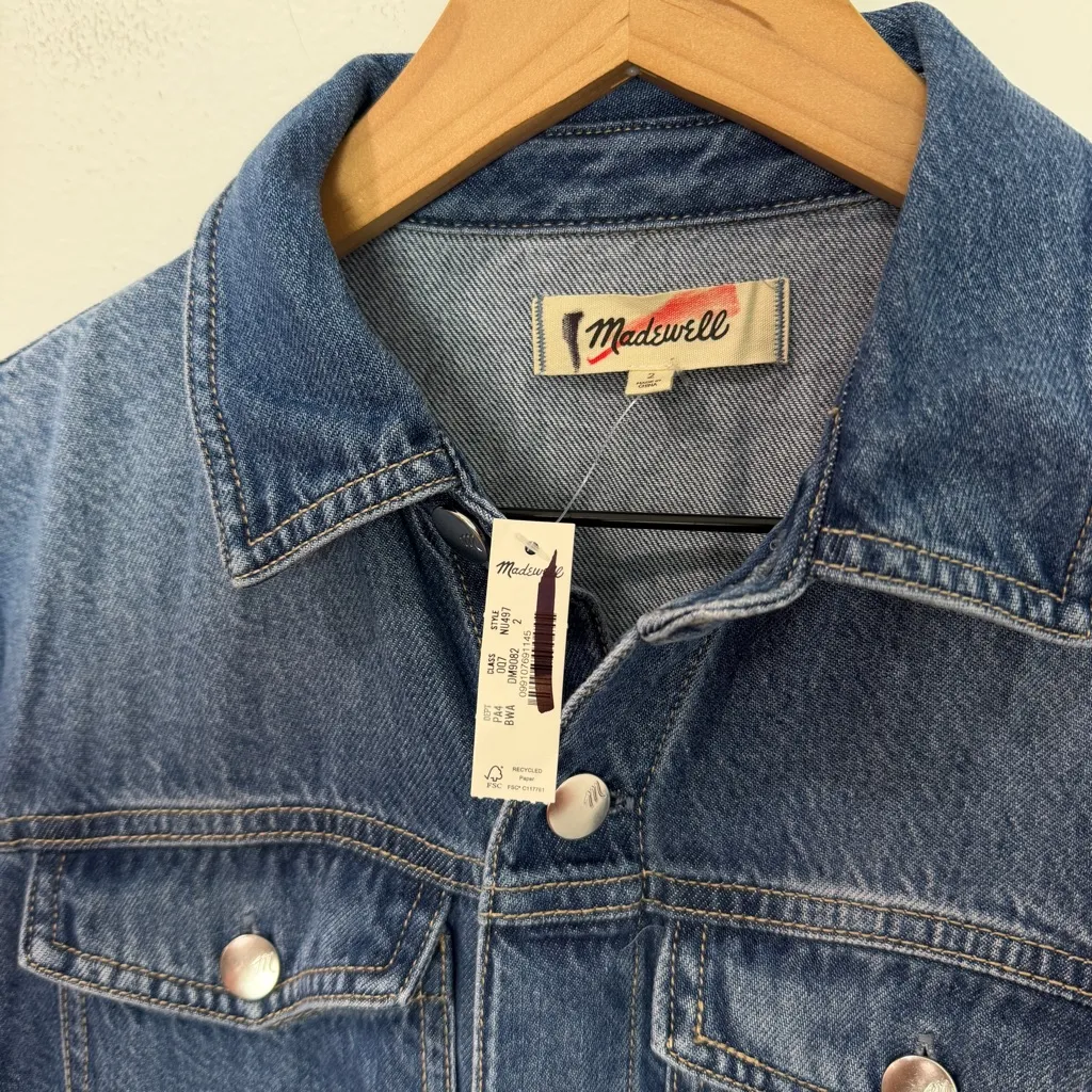 Madewell Pleated Barrel Leg Jumpsuit in Baywood Wash Airy Denim Edition NWT 2 - Image 7