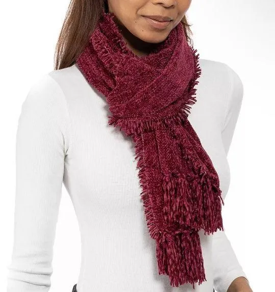 Charter Club Solid Chenille Scarf in Wine, One Size New w/Tag - Image 1